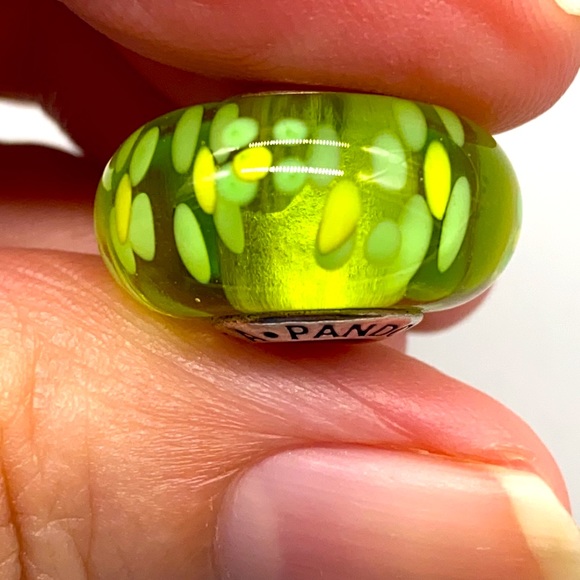 Pandora jumbo sized sterling silver murano glass beads, set of two for bracelet - Picture 4 of 7